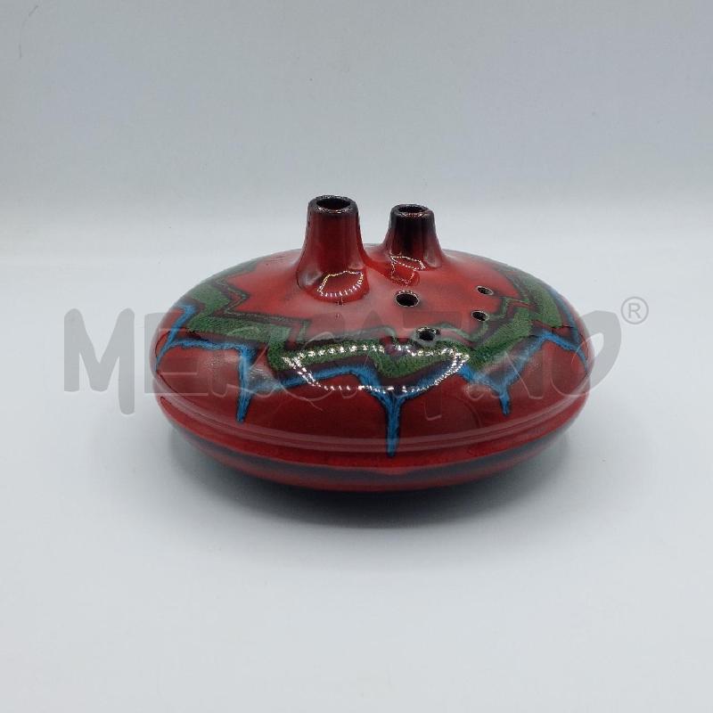 VASO ROSSO VERDE E AZZURRO BASSO ROTONDO  | Mercatino dell'Usato Alcamo 1
