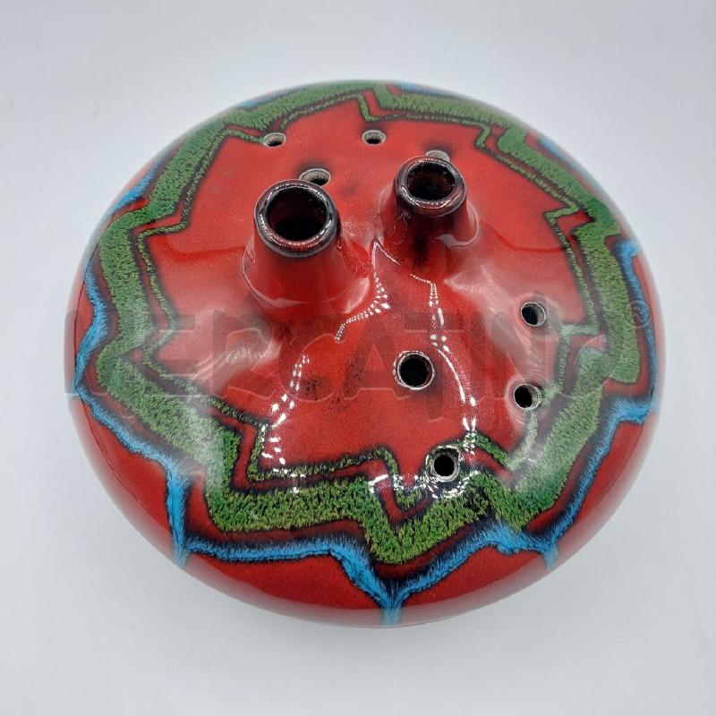 VASO ROSSO VERDE E AZZURRO BASSO ROTONDO  | Mercatino dell'Usato Alcamo 2