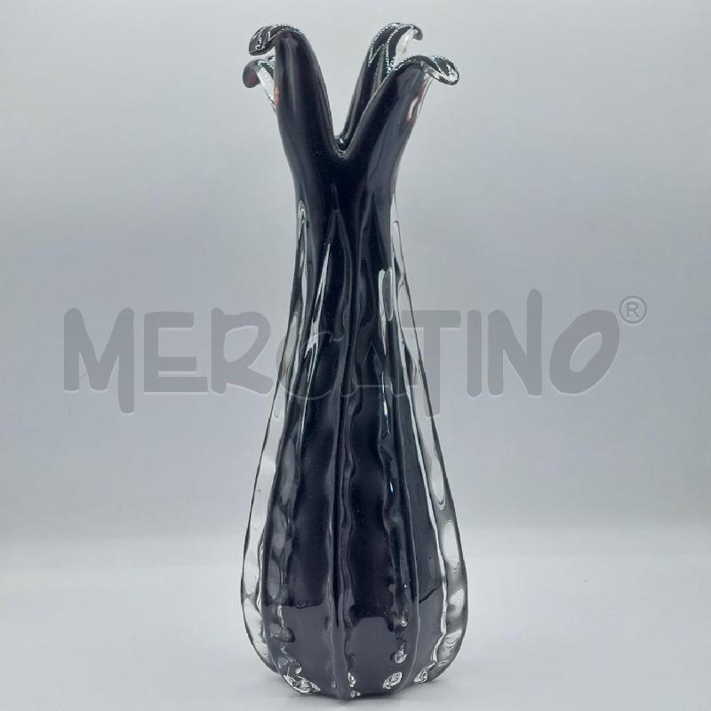 VASO VETRO NERO LUNGO CON PUNTE | Mercatino dell'Usato Alcamo 1
