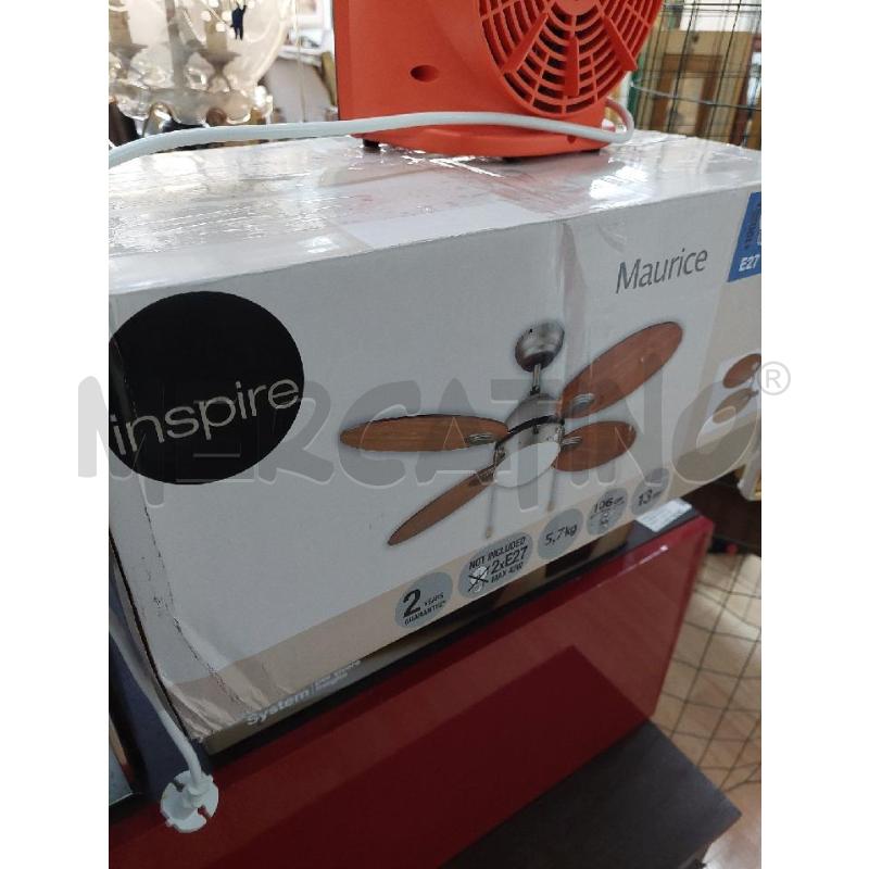 VENTILATORE SOFFITTO CON LAMPADA INSPIRE MAURICE | Mercatino dell'Usato Alcamo 1
