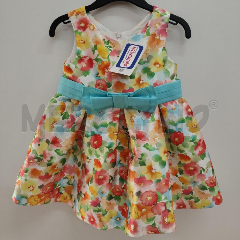 VESTITO BAMBINA FANTASIA FLOREALE ARANCIO VERDE CINTA TURCHESE ABEL&LULA | Mercatino dell'Usato Alcamo 1