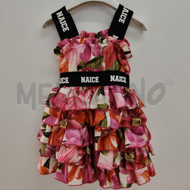 VESTITO BAMBINA FANTASIA FLOREALE FUCSIA ARANCIO NAICE VOLA'  | Mercatino dell'Usato Alcamo 3