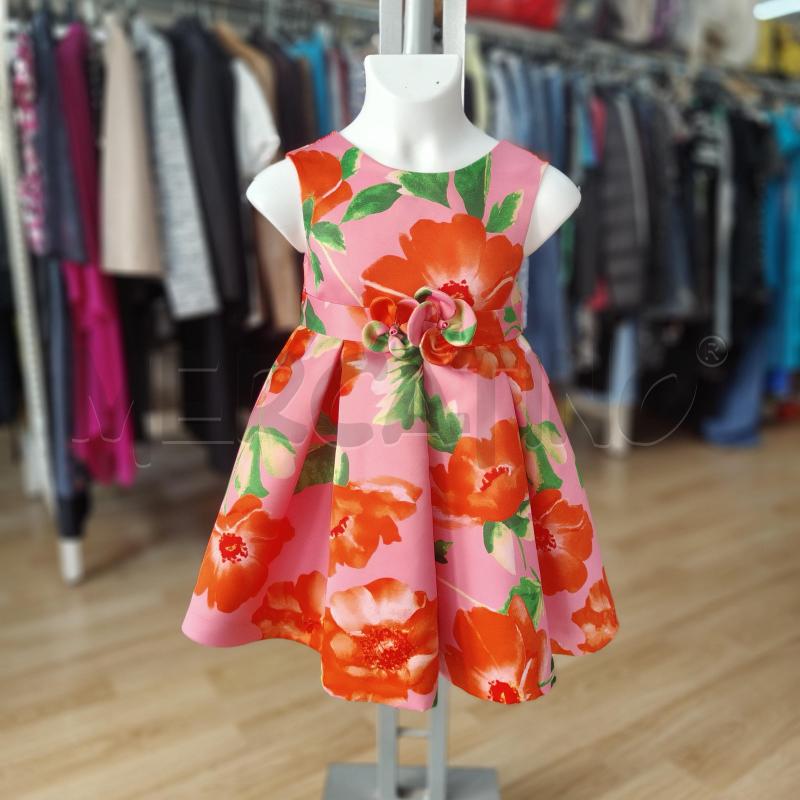 VESTITO BAMBINA ROSA FIORI ROSSI VERDI ABEL&LULA | Mercatino dell'Usato Alcamo 1