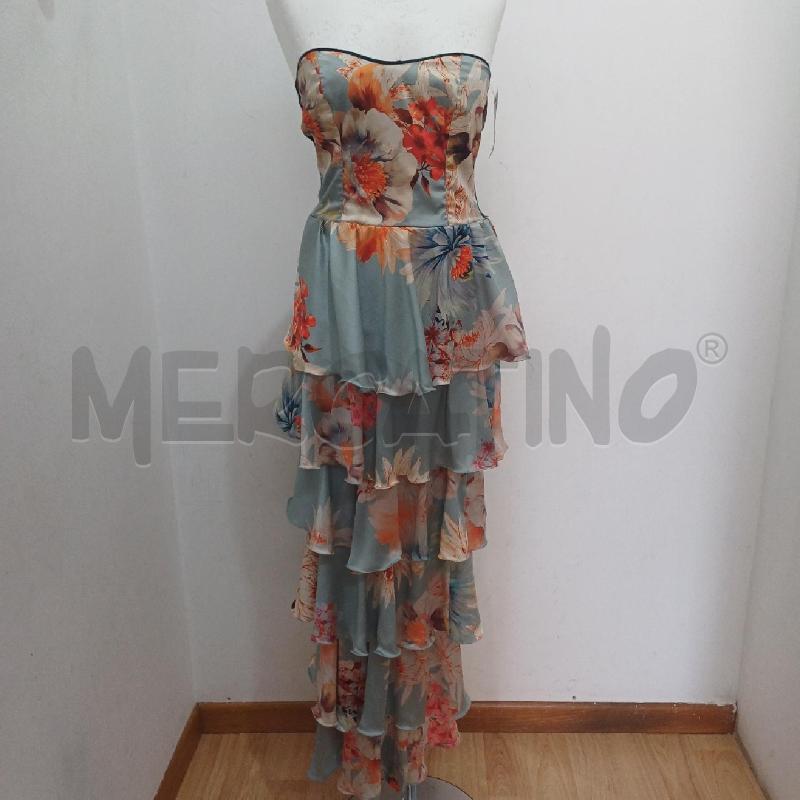VESTITO D.LUNGO A BALZE FANTASIA GRIGIO A FIORI | Mercatino dell'Usato Alcamo 1
