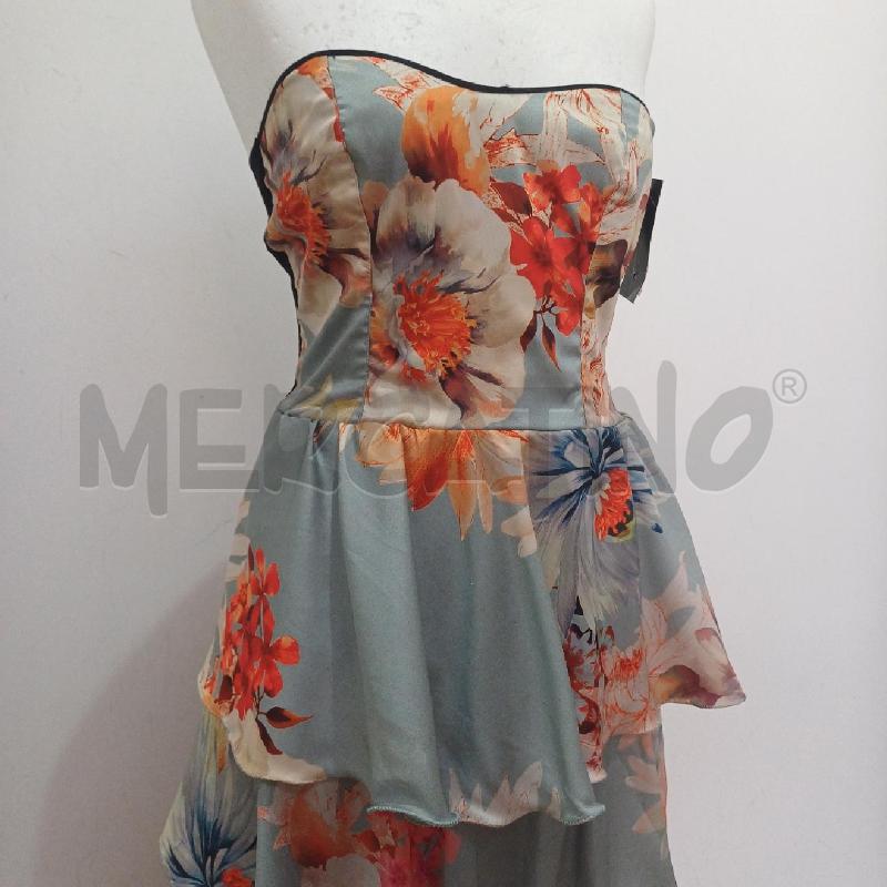 VESTITO D.LUNGO A BALZE FANTASIA GRIGIO A FIORI | Mercatino dell'Usato Alcamo 2