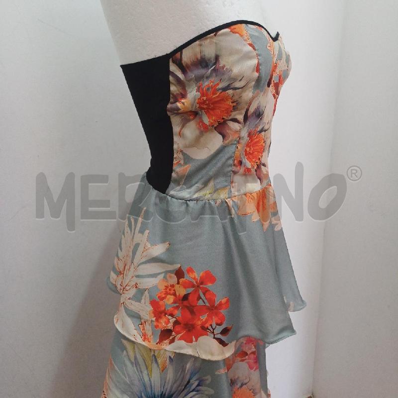 VESTITO D.LUNGO A BALZE FANTASIA GRIGIO A FIORI | Mercatino dell'Usato Alcamo 3