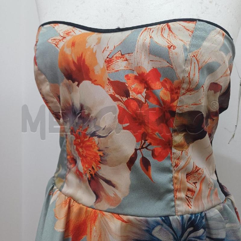VESTITO D.LUNGO A BALZE FANTASIA GRIGIO A FIORI | Mercatino dell'Usato Alcamo 5