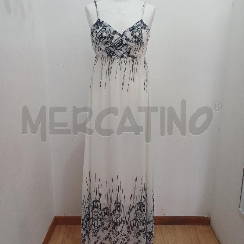 VESTITO DONNA BIANCO FANTASIA NERO ACCENTO | Mercatino dell'Usato Alcamo 1
