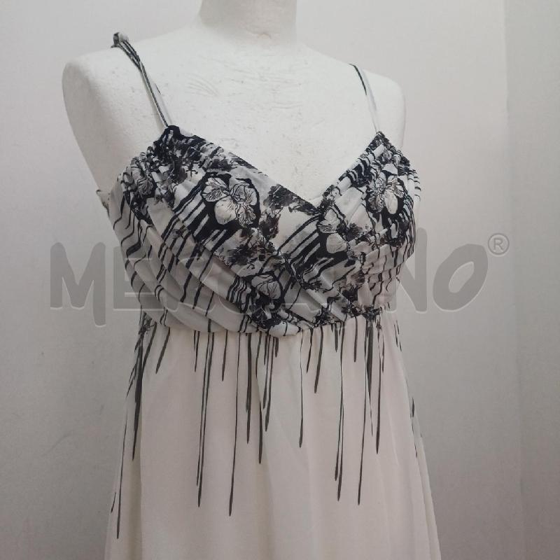 VESTITO DONNA BIANCO FANTASIA NERO ACCENTO | Mercatino dell'Usato Alcamo 2