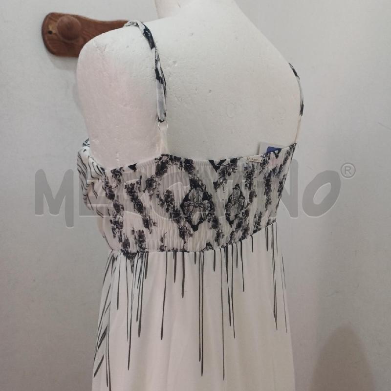 VESTITO DONNA BIANCO FANTASIA NERO ACCENTO | Mercatino dell'Usato Alcamo 3