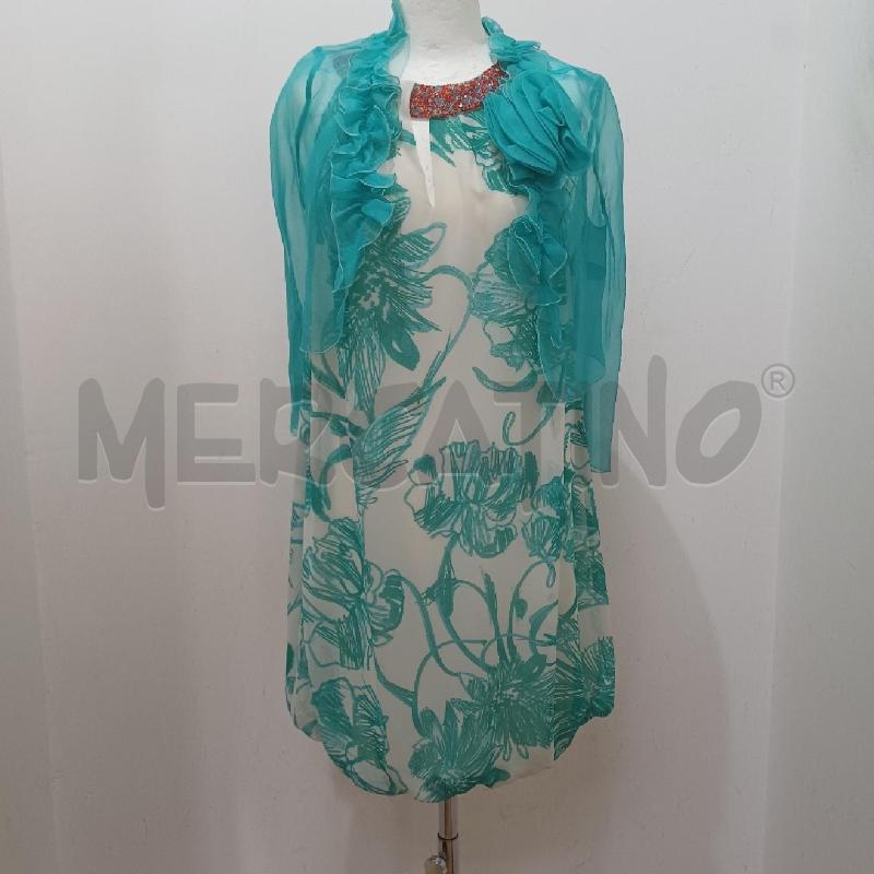 VESTITO DONNA BIANCO FANTASIA TURCHESE DIANA GALLESI+GIACHINO TURCHESE | Mercatino dell'Usato Alcamo 1