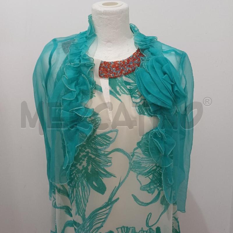 VESTITO DONNA BIANCO FANTASIA TURCHESE DIANA GALLESI+GIACHINO TURCHESE | Mercatino dell'Usato Alcamo 2