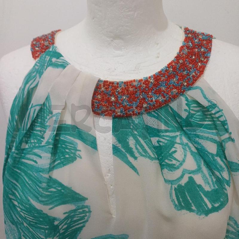 VESTITO DONNA BIANCO FANTASIA TURCHESE DIANA GALLESI+GIACHINO TURCHESE | Mercatino dell'Usato Alcamo 4