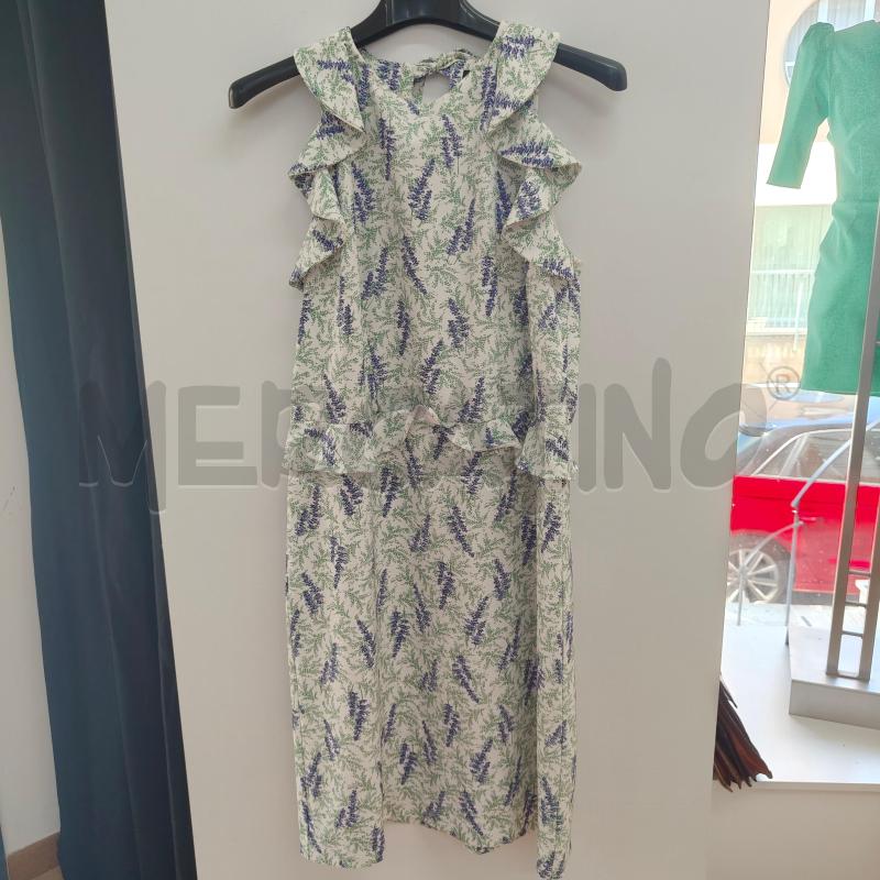 VESTITO DONNA BIANCO FIORI VERDI BLU EMME MARELLA | Mercatino dell'Usato Alcamo 1