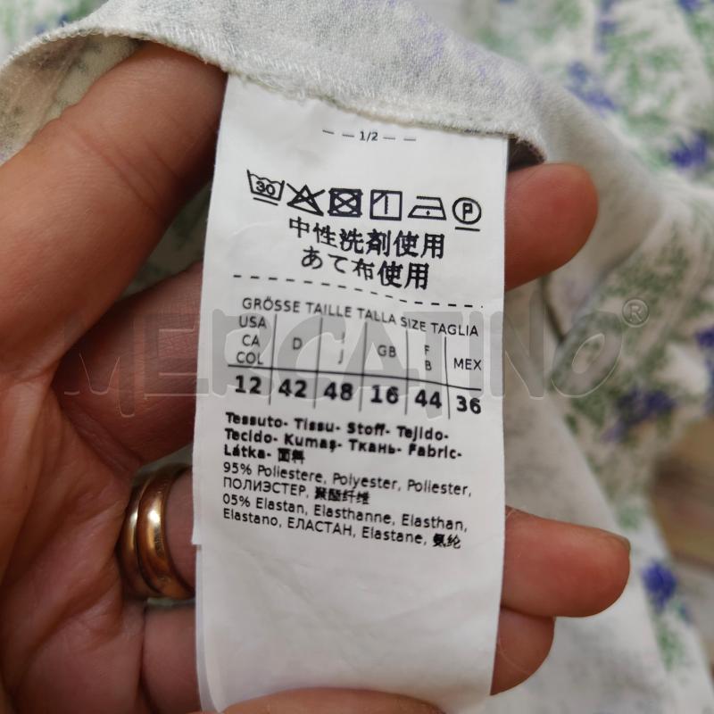 VESTITO DONNA BIANCO FIORI VERDI BLU EMME MARELLA | Mercatino dell'Usato Alcamo 4