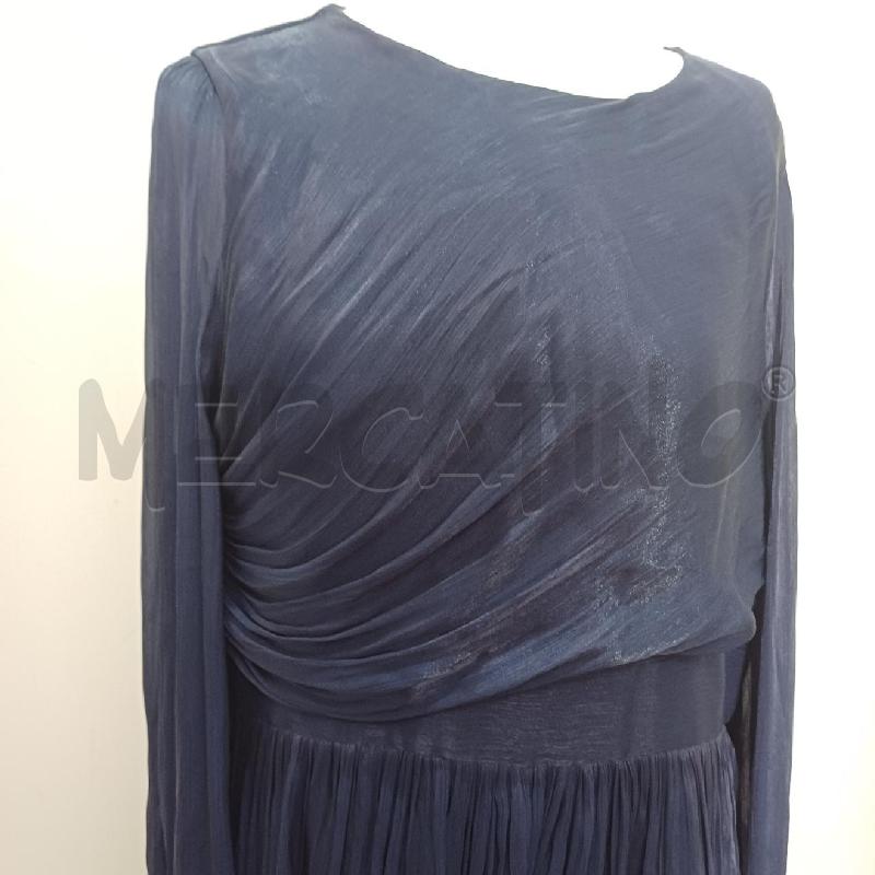 VESTITO DONNA BLU LUNGO MANICHE FIORI BIANCHI OVER | Mercatino dell'Usato Alcamo 2