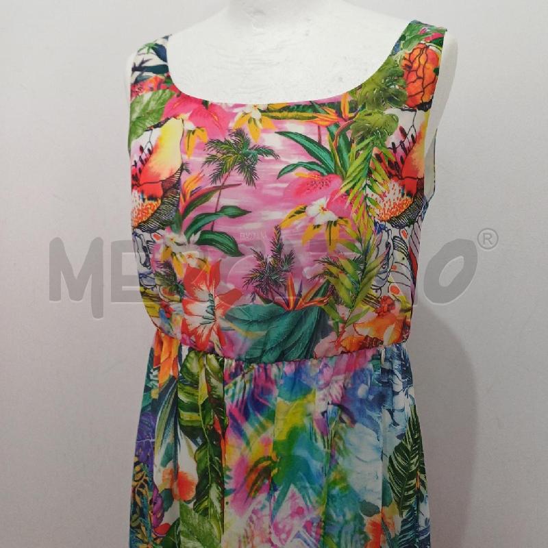 VESTITO DONNA ELEGANTE FRACOMINA FANTASIA COLORATA VERDE ROSA | Mercatino dell'Usato Alcamo 2