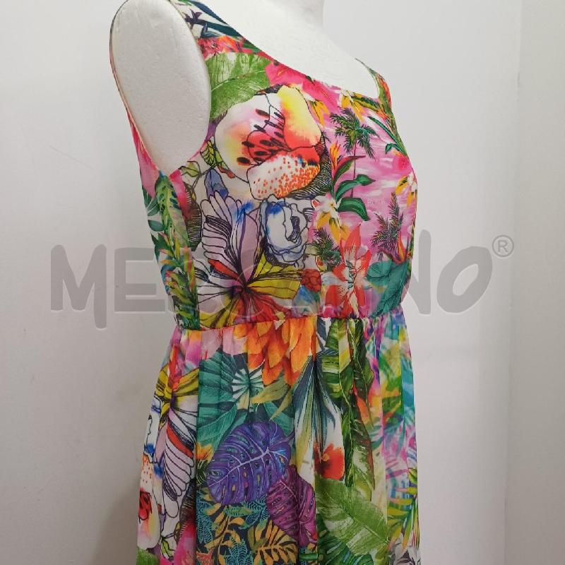 VESTITO DONNA ELEGANTE FRACOMINA FANTASIA COLORATA VERDE ROSA | Mercatino dell'Usato Alcamo 4