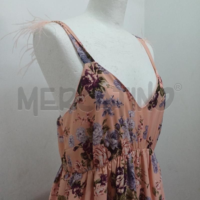 VESTITO DONNA ELEGANTE ROSA FIORI FANTASIA AKE PIUME | Mercatino dell'Usato Alcamo 2