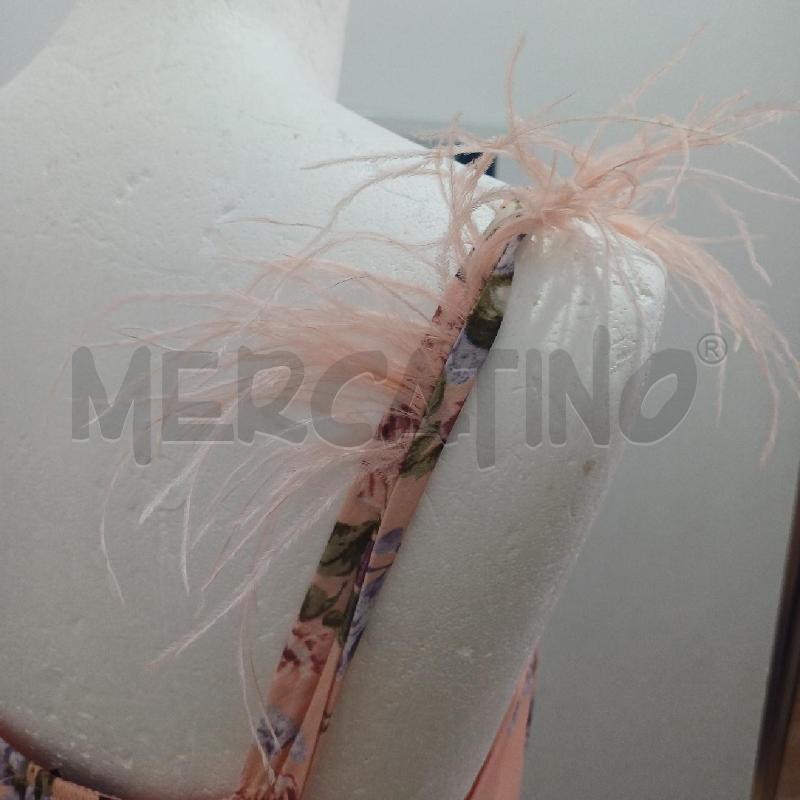 VESTITO DONNA ELEGANTE ROSA FIORI FANTASIA AKE PIUME | Mercatino dell'Usato Alcamo 4