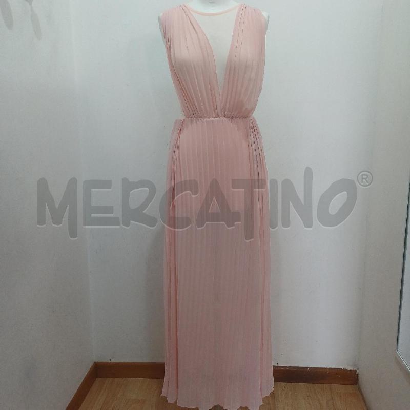 VESTITO DONNA ELEGANTE ROSA PLISSE' LUNGO | Mercatino dell'Usato Alcamo 1