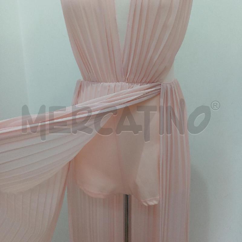 VESTITO DONNA ELEGANTE ROSA PLISSE' LUNGO | Mercatino dell'Usato Alcamo 3