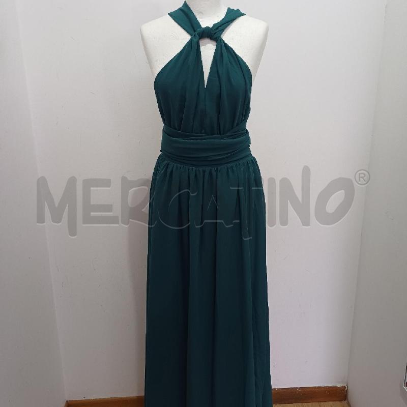 VESTITO DONNA ELEGANTE VERDE BOTTIGLIA INCROCIO DOPPIO | Mercatino dell'Usato Alcamo 1