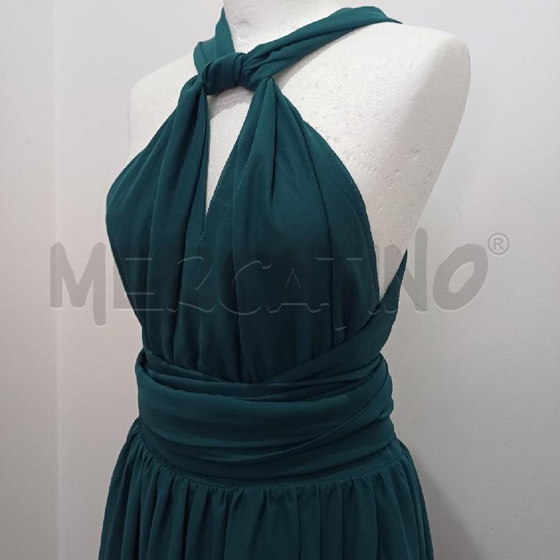 VESTITO DONNA ELEGANTE VERDE BOTTIGLIA INCROCIO DOPPIO | Mercatino dell'Usato Alcamo 2