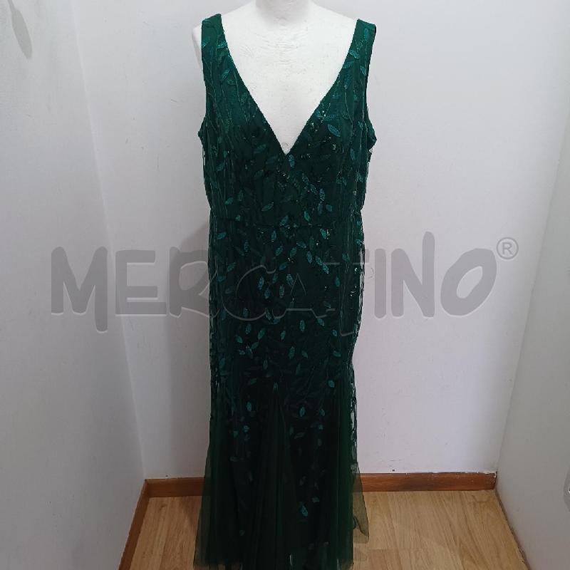 VESTITO DONNA ELEGANTE VERDE FOGLIE PAILLETTES | Mercatino dell'Usato Alcamo 1