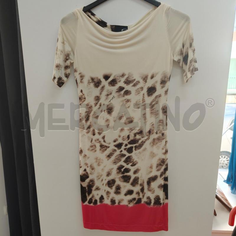 VESTITO DONNA MACULATA PANNA MARRONE FASCIA SOTTO FUCSIA JUST CAVALLI | Mercatino dell'Usato Alcamo 1