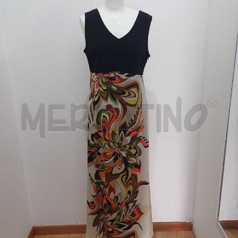VESTITO DONNA NERO CANNELLA LUNGO SOTTO FANTASIA PANNA VERDE ARANCIO | Mercatino dell'Usato Alcamo 1