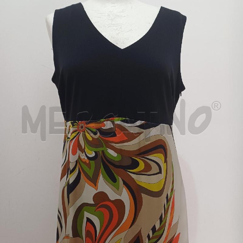 VESTITO DONNA NERO CANNELLA LUNGO SOTTO FANTASIA PANNA VERDE ARANCIO | Mercatino dell'Usato Alcamo 2
