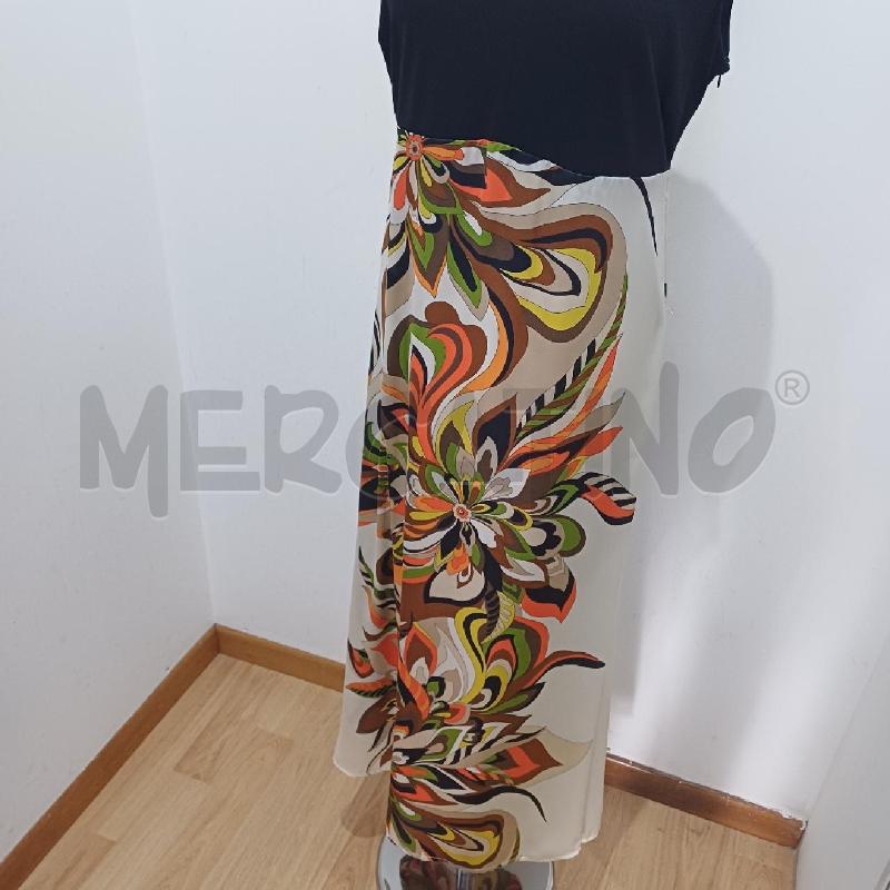 VESTITO DONNA NERO CANNELLA LUNGO SOTTO FANTASIA PANNA VERDE ARANCIO | Mercatino dell'Usato Alcamo 3