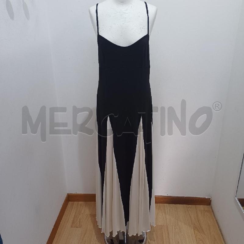 VESTITO DONNA NERO FINTI SPACCHI BIANCHI SOTTO | Mercatino dell'Usato Alcamo 1