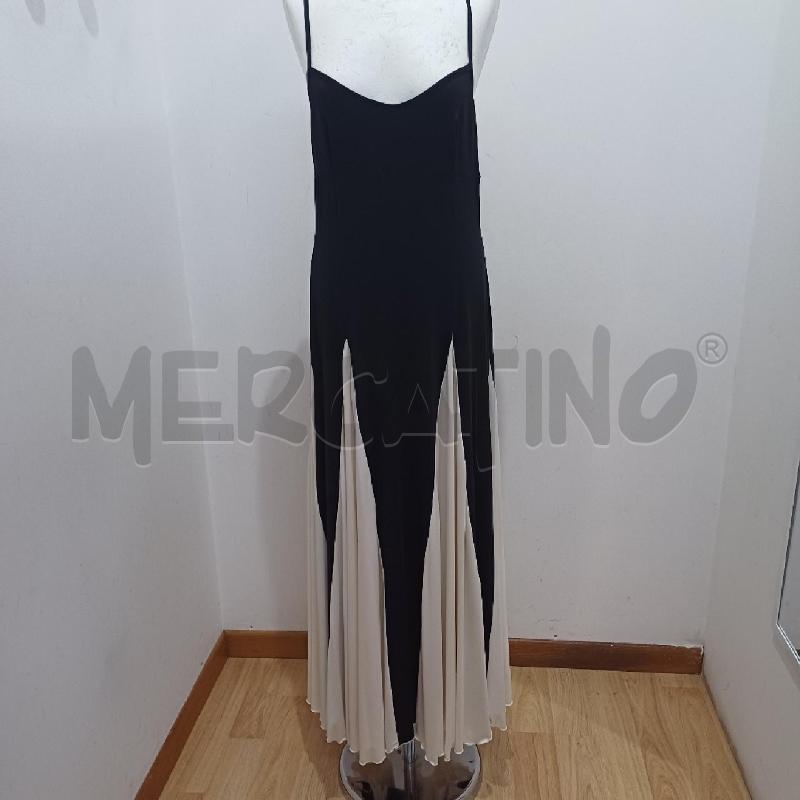 VESTITO DONNA NERO FINTI SPACCHI BIANCHI SOTTO | Mercatino dell'Usato Alcamo 4