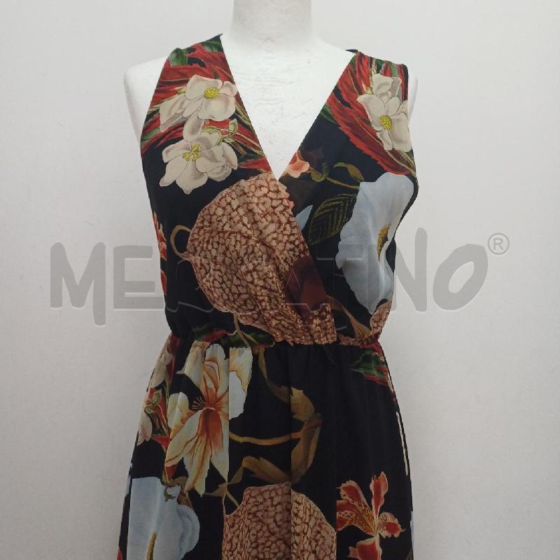 VESTITO DONNA NERO FIORI BEIGE LONGUETTE | Mercatino dell'Usato Alcamo 2