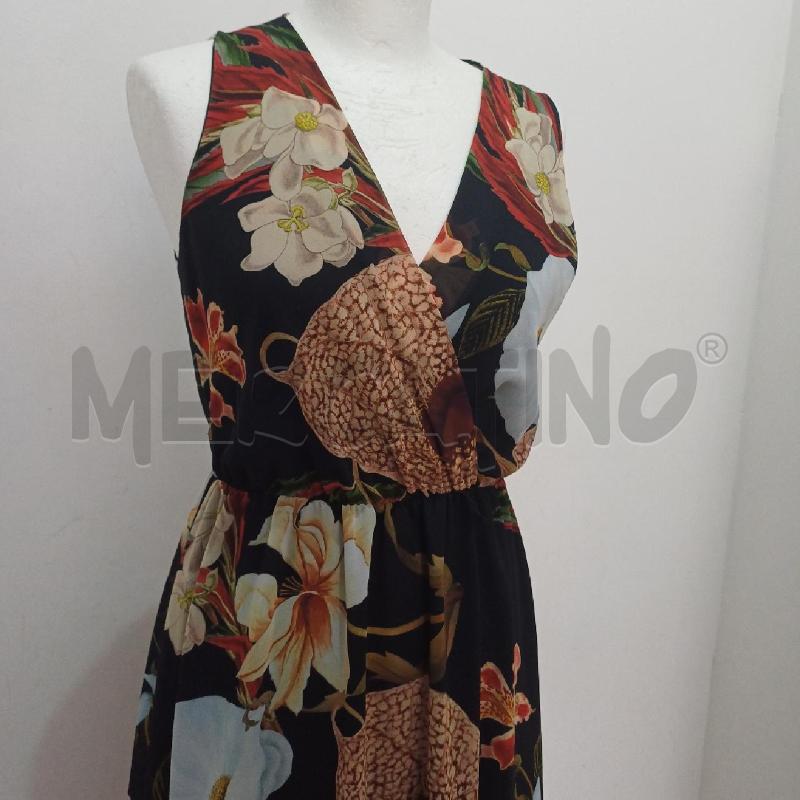 VESTITO DONNA NERO FIORI BEIGE LONGUETTE | Mercatino dell'Usato Alcamo 3
