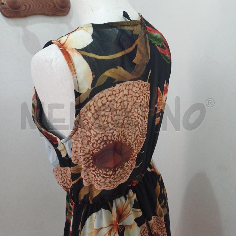 VESTITO DONNA NERO FIORI BEIGE LONGUETTE | Mercatino dell'Usato Alcamo 4
