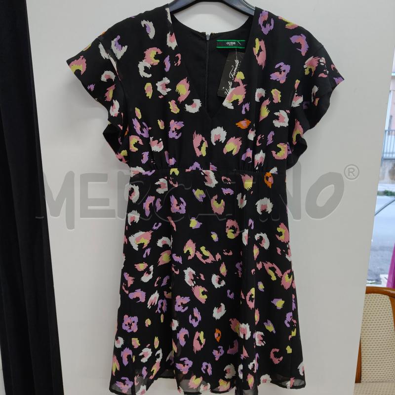 VESTITO DONNA NERO GUESS FANTASIA COLORATA ROSA GIALLA VIOLA | Mercatino dell'Usato Alcamo 1