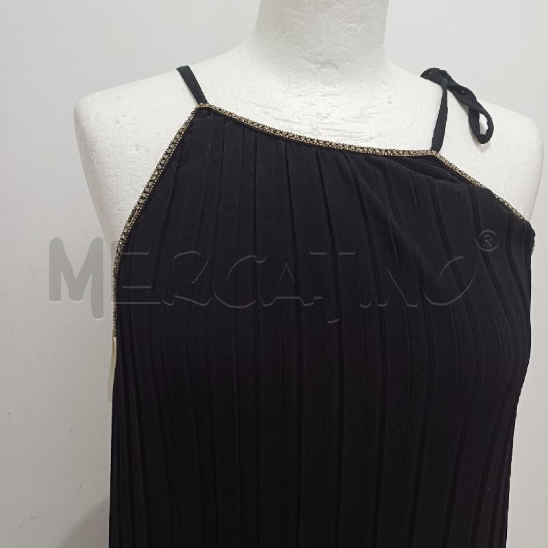 VESTITO DONNA NERO PLISSE' LONGUETTE SCOLLO AMERICANA | Mercatino dell'Usato Alcamo 3