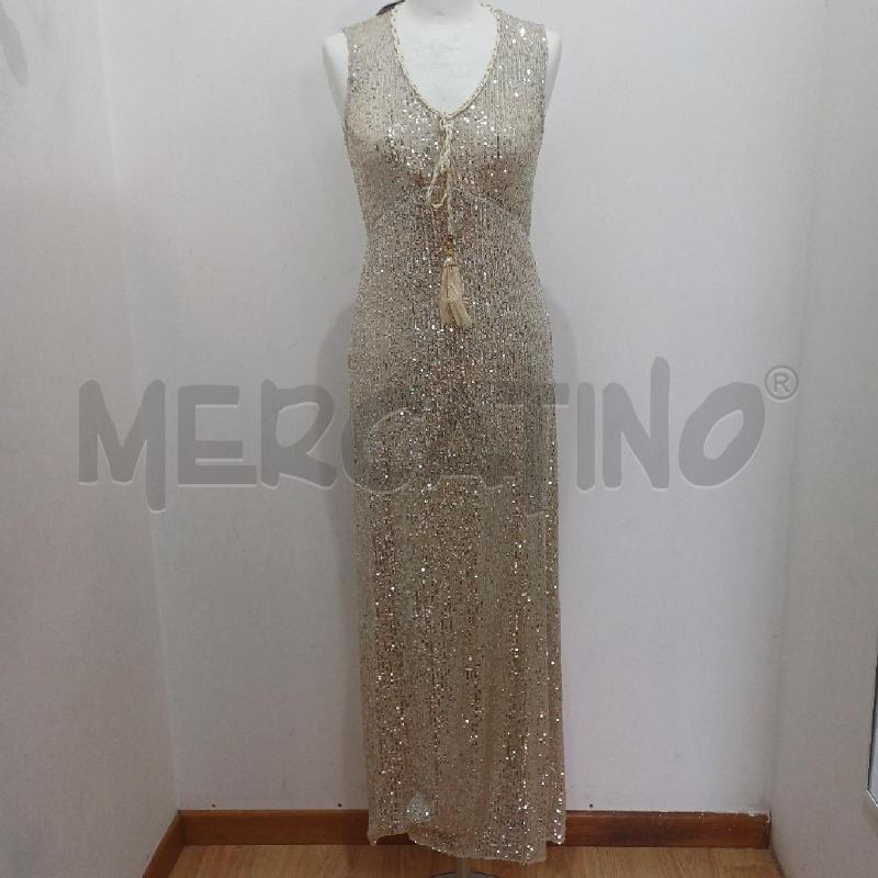 VESTITO DONNA PAILLETTES DORATE NO SECRET LONGUETTE | Mercatino dell'Usato Alcamo 1