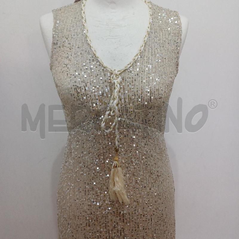 VESTITO DONNA PAILLETTES DORATE NO SECRET LONGUETTE | Mercatino dell'Usato Alcamo 4