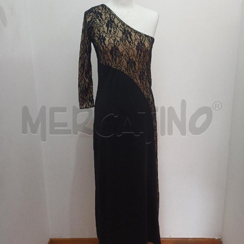 VESTITO DONNA PIZZO NERO FONDO PANNA MONOSPALLA | Mercatino dell'Usato Alcamo 1