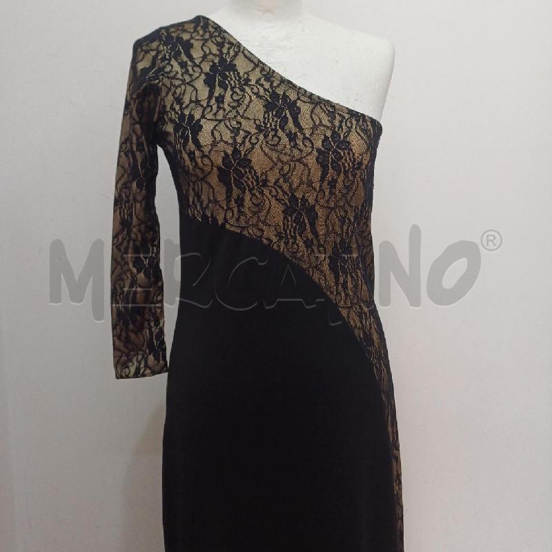 VESTITO DONNA PIZZO NERO FONDO PANNA MONOSPALLA | Mercatino dell'Usato Alcamo 2