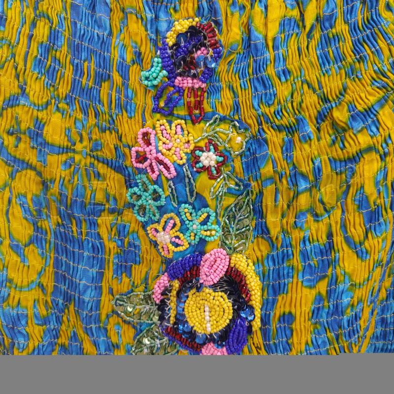 VESTITO DONNA POSITANO GIALLO VERDE BLU CORALLO | Mercatino dell'Usato Alcamo 4