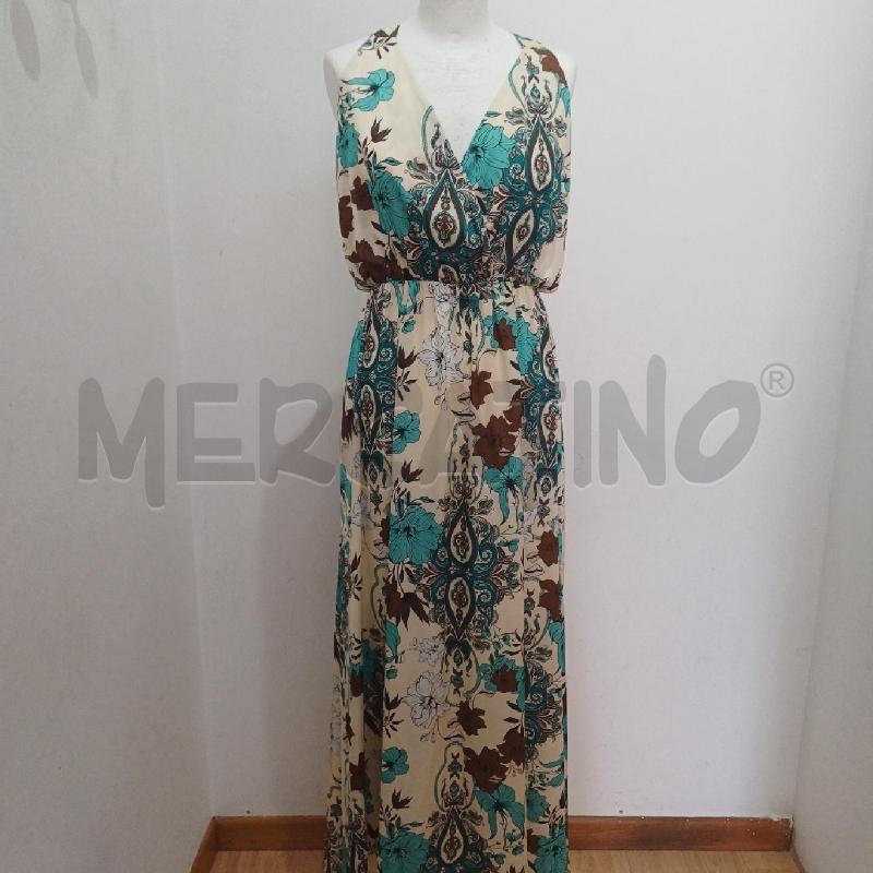 VESTITO DONNA REBECCA BIANCO VERDE ACQUA FANTASIA | Mercatino dell'Usato Alcamo 1