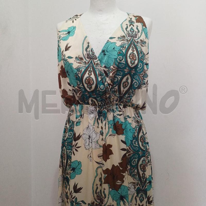 VESTITO DONNA REBECCA BIANCO VERDE ACQUA FANTASIA | Mercatino dell'Usato Alcamo 2
