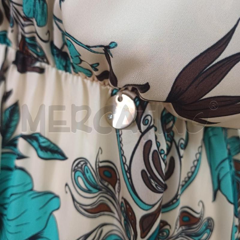 VESTITO DONNA REBECCA BIANCO VERDE ACQUA FANTASIA | Mercatino dell'Usato Alcamo 4