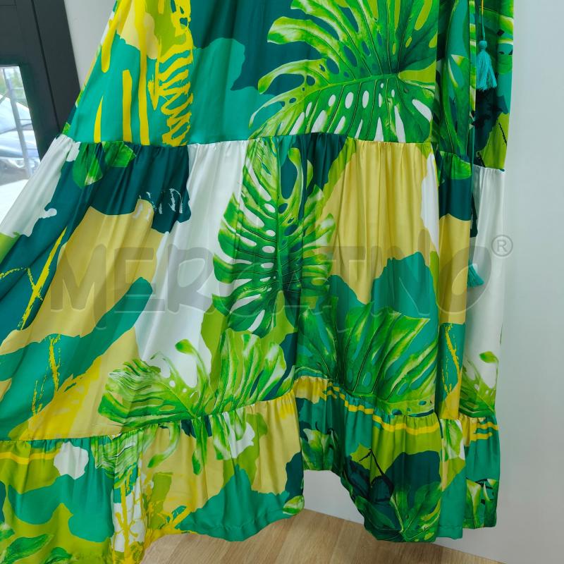 VESTITO DONNA VERDE E BIANCO LONGUETTE GUESS SCOLLO AMERICANA | Mercatino dell'Usato Alcamo 2