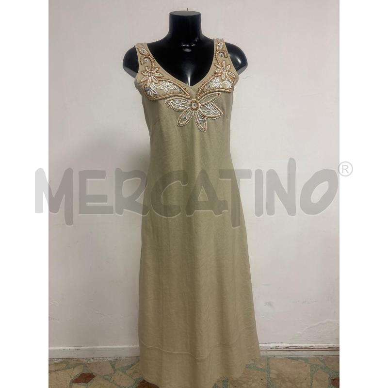 ABITO DONNA  BEIGE PERLINE CAMOMILLA | Mercatino dell'Usato Trapani corso mattarella 1